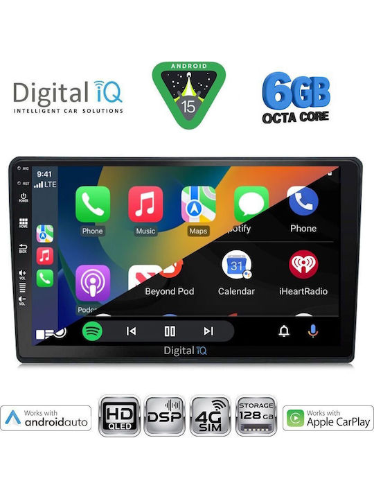 Digital IQ Car Audio System for Toyota Auris 2013-2015 Bluetooth USB WiFi GPS Apple CarPlay Android Auto with 10" Touch Screen