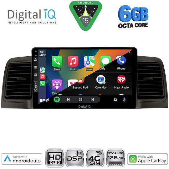 Digital IQ Ηχοσύστημα Αυτοκινήτου για Toyota Corolla 2001-2006 (Bluetooth/USB/WiFi/GPS/Apple-Carplay/Android-Auto) με Οθόνη Αφής 9"