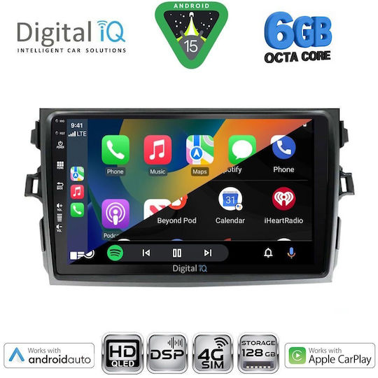 Digital IQ Ηχοσύστημα Αυτοκινήτου για Toyota Corolla 2006-2012 (Bluetooth/USB/WiFi/GPS/Apple-Carplay/Android-Auto) με Οθόνη Αφής 9"
