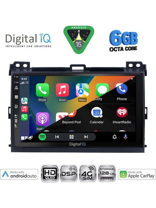 Digital IQ Car Audio System for Toyota Land Cruiser 2002-2008 Bluetooth USB WiFi GPS Apple CarPlay Android Auto with 9" Touch Screen