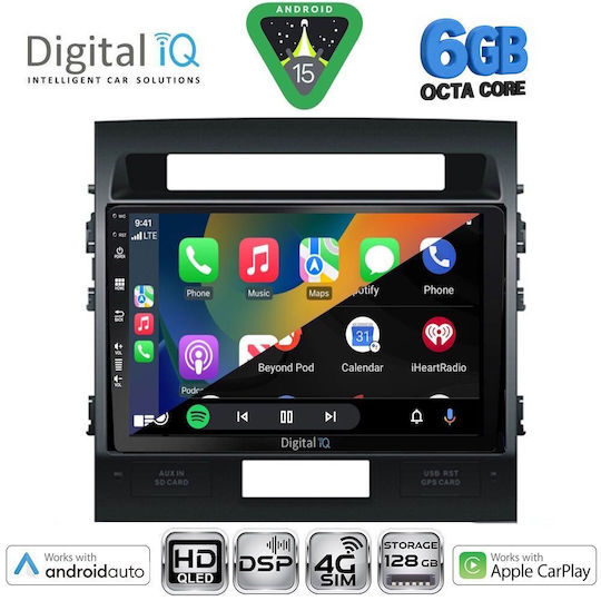Digital IQ Ηχοσύστημα Αυτοκινήτου για Toyota Land Cruiser 2008-2015 (Bluetooth/USB/WiFi/GPS/Apple-Carplay/Android-Auto) με Οθόνη Αφής 10"