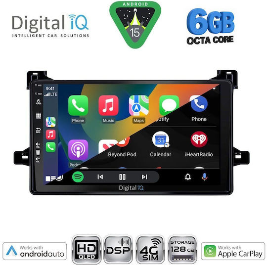 Digital IQ Car Audio System for Toyota Prius 2016-2020 Bluetooth USB WiFi GPS Apple CarPlay Android Auto with 9" Touch Screen