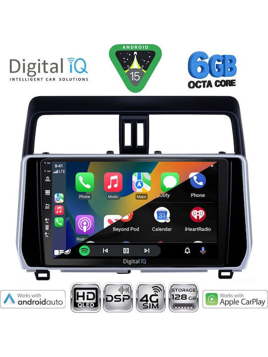 Digital IQ Car Audio System for Toyota Land Cruiser 2019-2023 Bluetooth USB WiFi GPS Apple CarPlay Android Auto with 10" Touch Screen