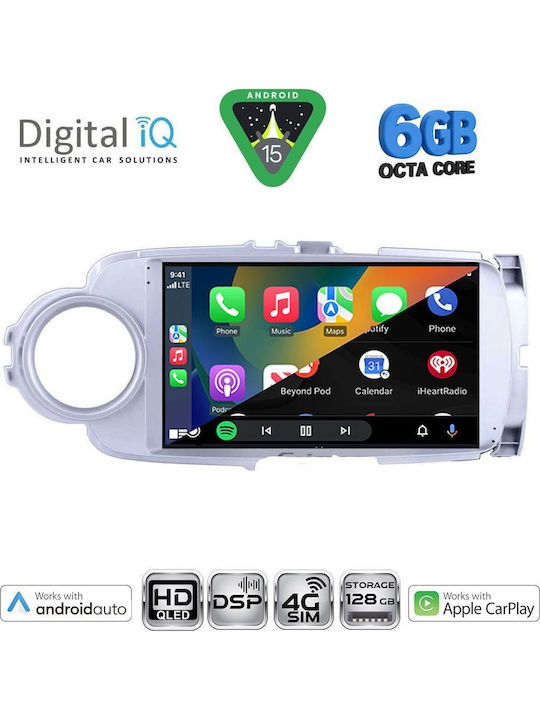Digital IQ Car Audio System for Toyota Yaris 2011-2015 (Bluetooth/USB/WiFi/GPS/Apple CarPlay/Android Auto) with 9" Touch Screen