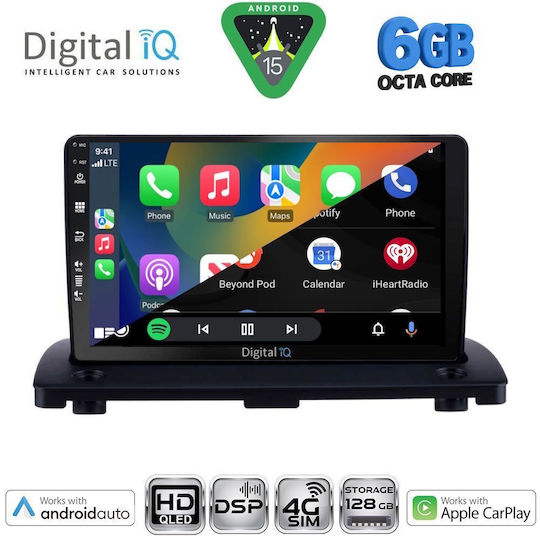 Digital IQ Car Audio System for Volvo XC 90 2002-2014 (Bluetooth/USB/WiFi/GPS/Apple CarPlay/Android Auto) with 9" Touch Screen