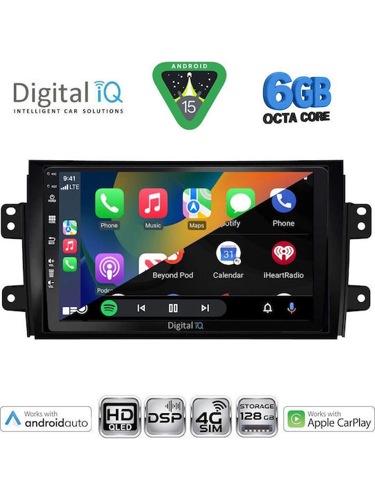 Digital IQ Car Audio System for Fiat Sedici Suzuki SX4 2005-2013 Bluetooth USB WiFi GPS Apple CarPlay Android Auto with 9" Touch Screen