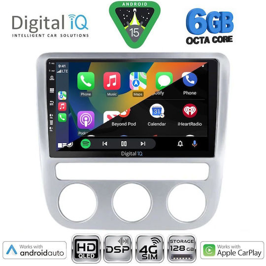 Digital IQ Ηχοσύστημα Αυτοκινήτου για Volkswagen Eos / Scirocco 2006 με Clima (Bluetooth/USB/WiFi/GPS/Apple-Carplay/Android-Auto) με Οθόνη Αφής 9"