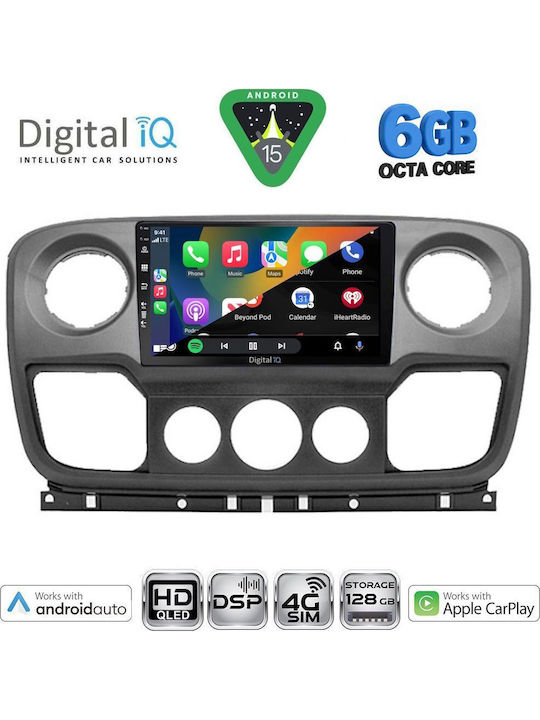 Digital IQ Car Audio System for Opel Movano Renault Master Nissan NV400 2010-2020 (Bluetooth/USB/WiFi/GPS/Apple CarPlay/Android Auto) with 10" Touch Screen