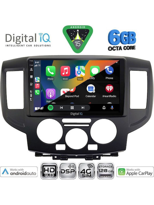Digital IQ Auto-Audiosystem für Nissan NV200 2009-2020 (Bluetooth/USB/Eingebautes Wi-Fi / GPS/Apple CarPlay/Android Auto) mit 9 Zoll Touchscreen