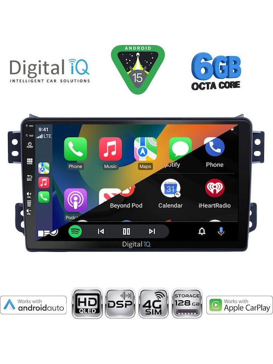 Digital IQ Car Audio System for Opel Agila Suzuki Splash 2008-2018 Bluetooth USB WiFi GPS Apple CarPlay Android Auto with 9" Touch Screen