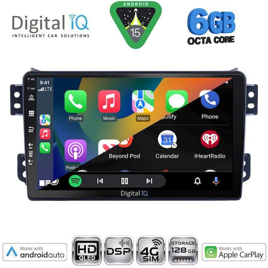 Digital IQ Car Audio System for Opel Agila Suzuki Splash 2008-2018 Bluetooth USB WiFi GPS Apple CarPlay Android Auto with 9" Touch Screen