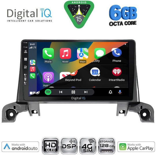 Digital IQ Ηχοσύστημα Αυτοκινήτου για Peugeot 3008 (Bluetooth/USB/WiFi/GPS/Apple-Carplay/Android-Auto) με Οθόνη Αφής 9"