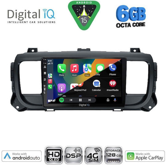 Digital IQ Car Audio System for Toyota Proace Bluetooth USB WiFi GPS Apple CarPlay Android Auto with 9" Touch Screen