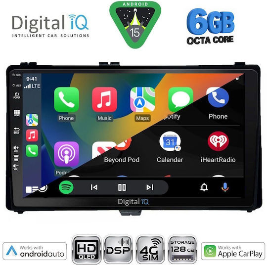 Digital IQ Car Audio System for Toyota Auris / Aygo X / Corolla 2015-2021 (Bluetooth/USB/WiFi/GPS/Apple CarPlay/Android Auto) with 9" Touch Screen