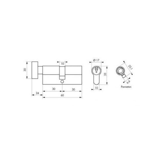 Cartridge Handle Euro Profile 30/30mm