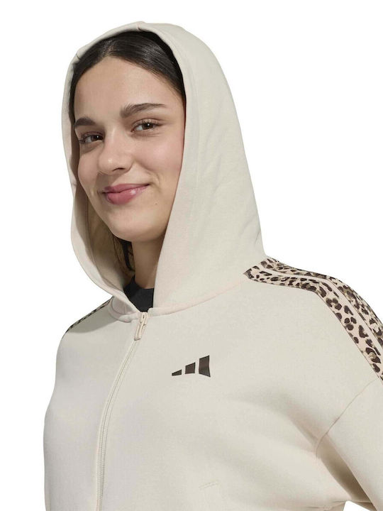 Kinder-Sweatshirt Strickjacke mit Kapuze und Taschen Beiges