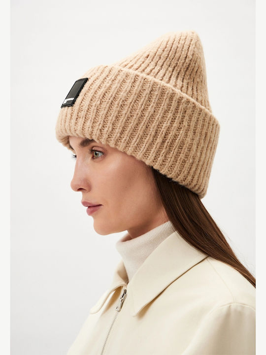 Beanie Căciulă Tricotată pentru Bărbați în Culoare Bej