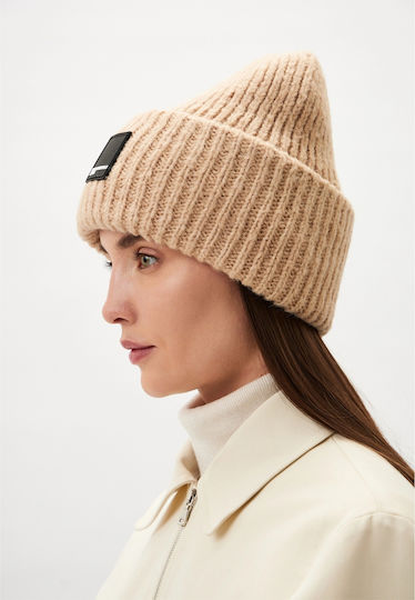 Beanie Căciulă Tricotată pentru Bărbați în Culoare Bej