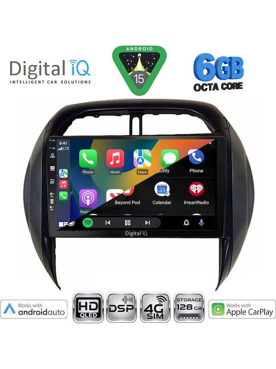 Digital IQ Car Audio System for Toyota RAV 4 2000-2006 with Clima (Bluetooth USB Wi-Fi GPS Apple CarPlay Android Auto) with 9-Inch Touch Screen