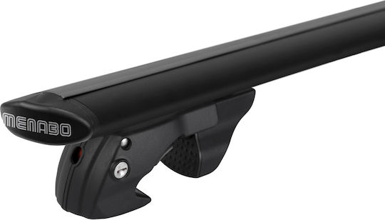Menabo Car Roof Bars Aluminum Fender 118 Cm Black Color Mahindra Scorpio 4 Doors 2002> Raised Rails 2 Pieces 14660/mb Mp.14660/mb-147