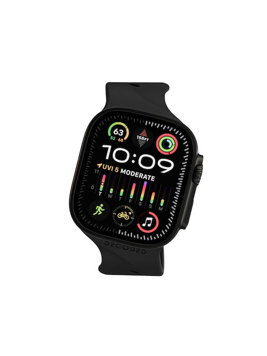 Decoded Silikon Tragbare Bänder Schwarz Apple Watch 44/46/49 mm