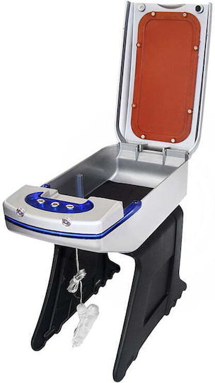 Autoline Car Armrest Universal with Blue Neon LIght Silver