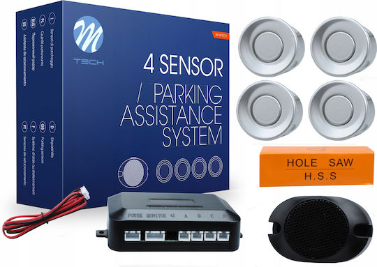 M-Tech Car Parking System with Buzzer and 4 Sensors 21.5mm in Silver Color