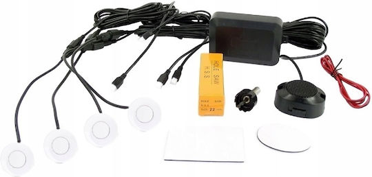 M-Tech Car Parking System with Buzzer and 4 Sensors 21.5mm in White Color