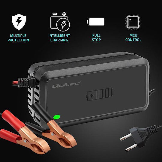 Qoltec Зарядно за автомобилна батерия 12V 5A