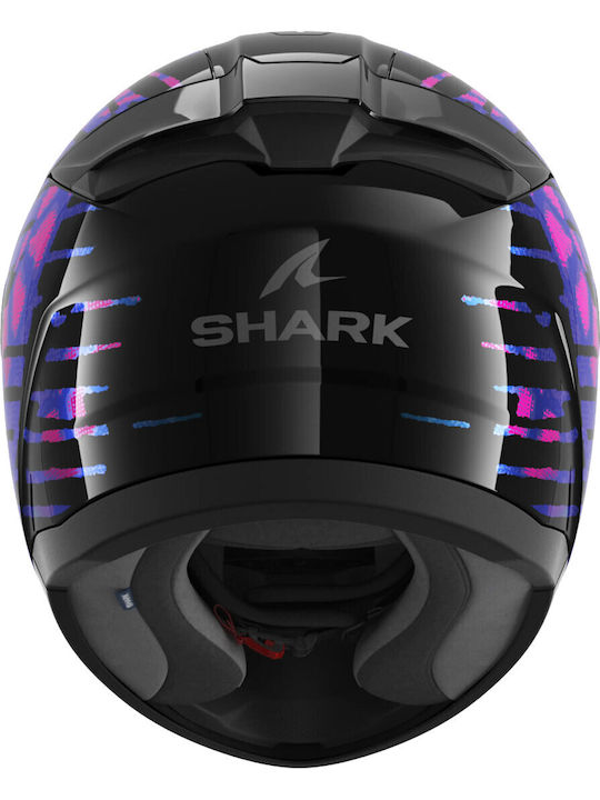 Shark Ridill 2 Reptaia Schwarze Violette Glitzer Motorradhelm Vollgesicht ECE 22.06 1470gr mit Sunvisor