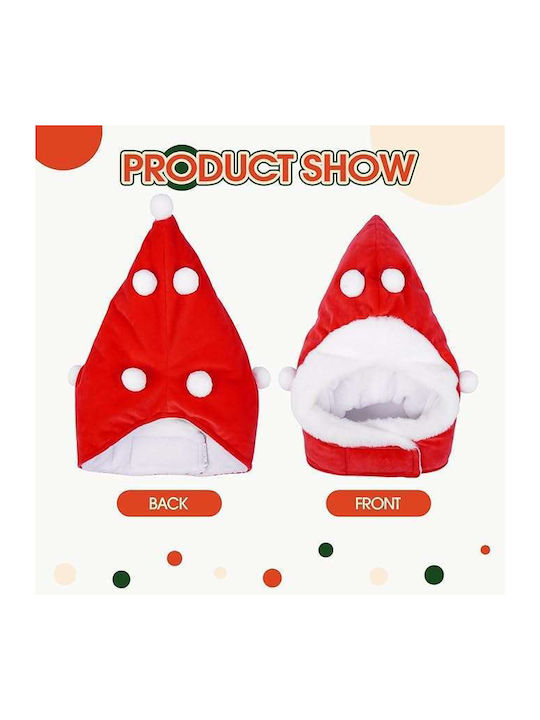 Santa Claus Hat Dog Adjustable Strap Red M