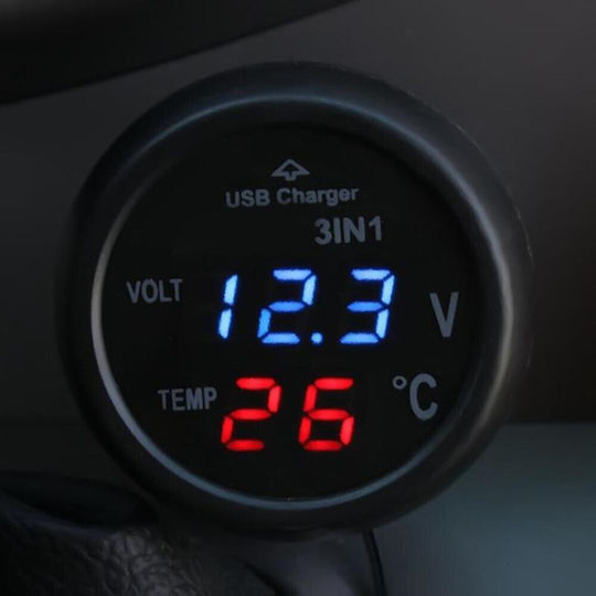 Instrument digital Voltmetru și Termometru Pentru mașină