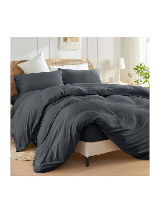 Kotonia Home Set Huse Pentru Pilote 100% Bumbac 150x200cm Simplu Cu Față De Pernă Gri