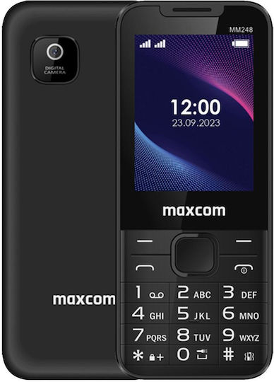 MaxCom MM248 & Θήκη Protect Ancus Μαύρη με Κόκκινη Ραφή Dual SIM Κινητό με Κουμπιά Μαύρο