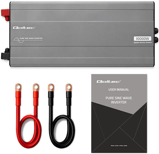 Qoltec Inverter Αυτοκινήτου Καθαρού Ημιτόνου 5000W για Μετατροπή 12V DC σε 230V AC