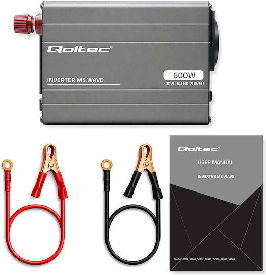 Qoltec Inverter Αυτοκινήτου Τροποποιημένου Ημιτόνου 500W για Μετατροπή 12V DC σε 230V AC