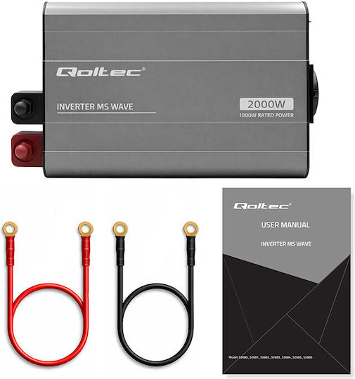 Qoltec Μετατροπέας Τάσης Ms Wave 12v 230v 1500/3000w Usb Συμβατός Lifepo4 Gel Agm