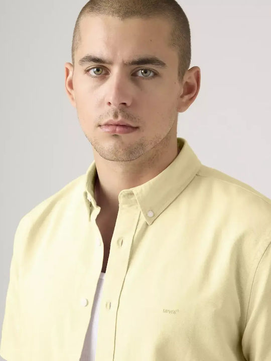 Authentic Short Sleeve Shirt in Wide Fit Yellow