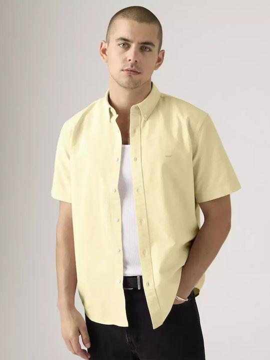 Authentic Short Sleeve Shirt in Wide Fit Yellow