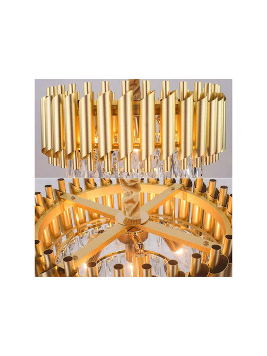 Lightplanet Verstellbare Deckenleuchte Gold mit Kristallen