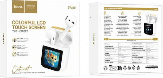 Hoco EW86 Cat Earbud Bluetooth Handsfree Earphones with Charging Case White