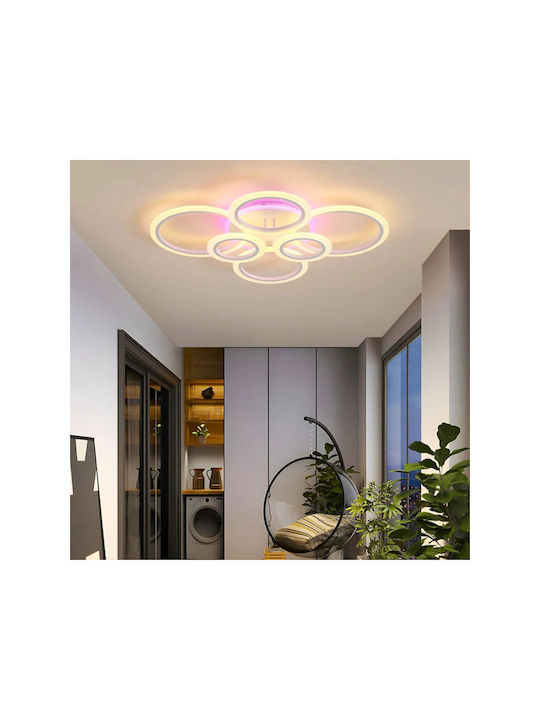 Lightplanet Plafonieră de Tavan 80cm Albă cu LED Integrat și Telecomandă