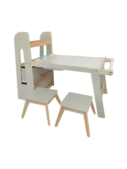 Kids Table Set with Chairs for Painting Beige
