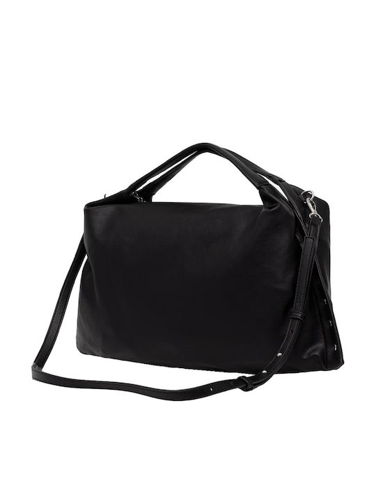 Leder Damen Hobo Tasche Schwarz