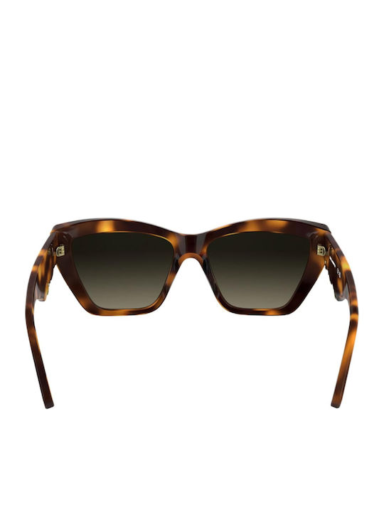 Karl Lagerfeld Women's Sunglasses with Brown Tartaruga Horn-Rimmed Frame and Brown Lens KL6179S-230