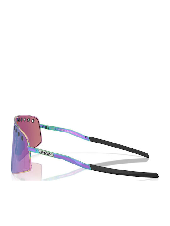 Oakley Ochelari de Soare Pentru Bărbați cu Ramă Metalică Roz și Lentilă Roz
