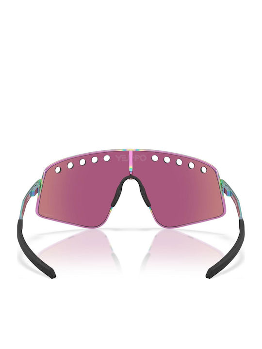 Oakley Ochelari de Soare Pentru Bărbați cu Ramă Metalică Roz și Lentilă Roz