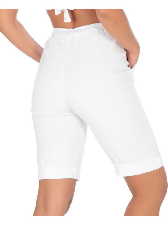 Women's White Bermuda