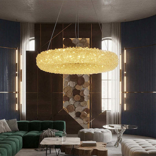 Lightplanet Висящо Осветително Тяло Златисто LED с Кристали