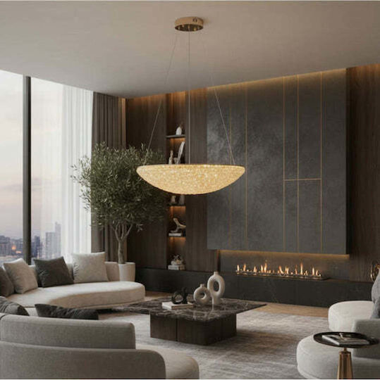 Jiju Lumini Suspendate Auriu LED Cu Lumină Alb Natural